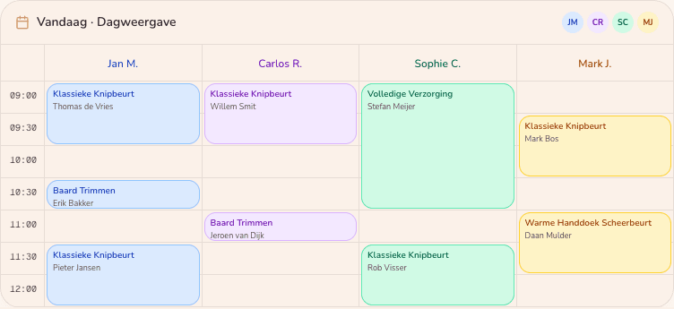 Schermafbeelding: Je hele planning in één overzicht