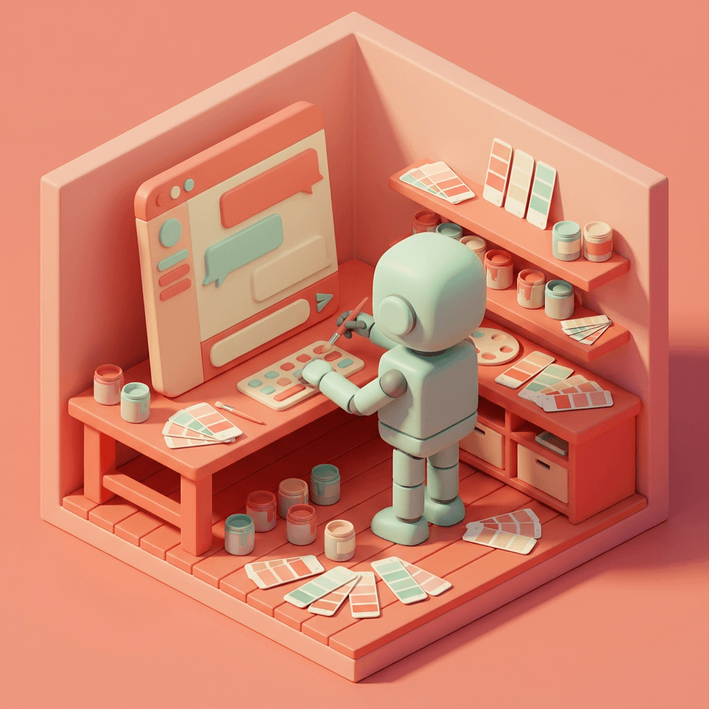 Robot geeft de chatwidget jouw huisstijl